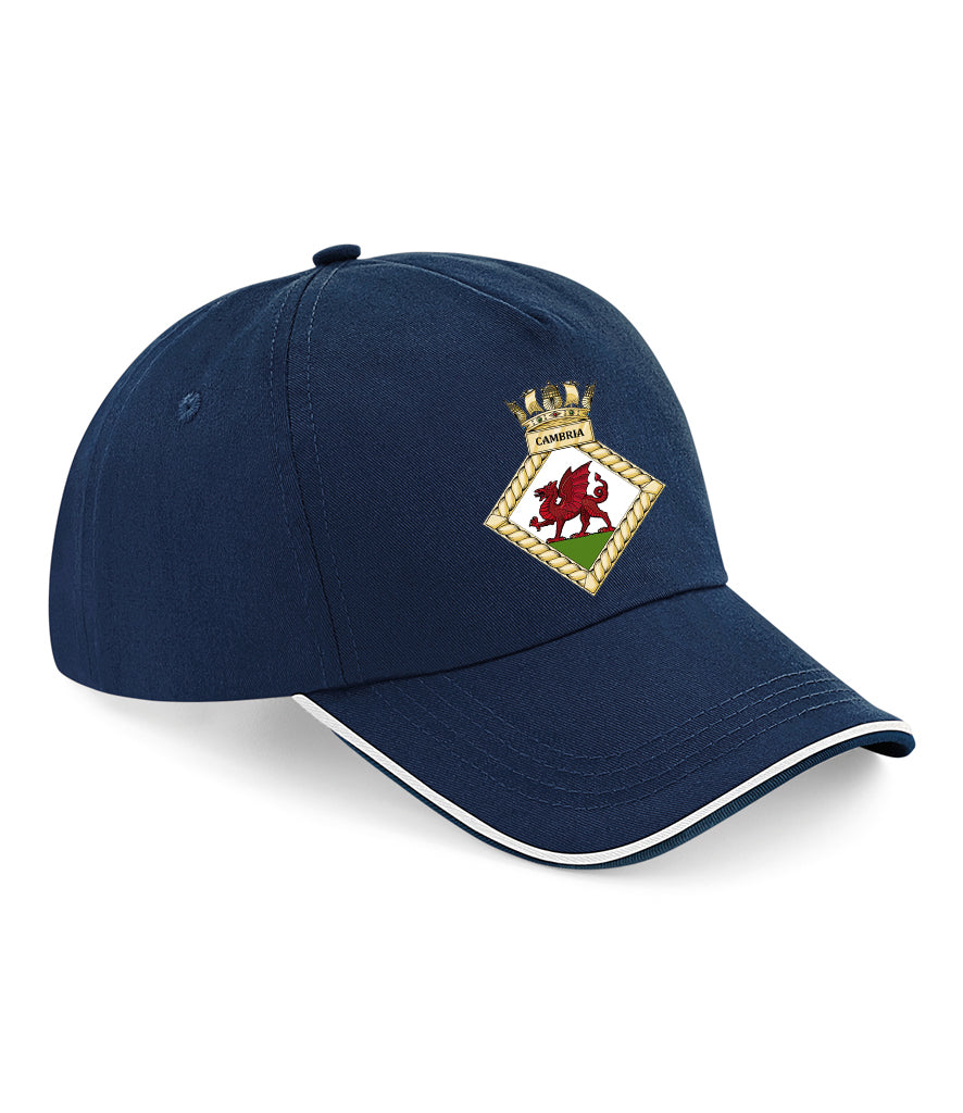 HMS CAMBRIA Beechfield Authentic Piped 5 Panel Cap - BB25C