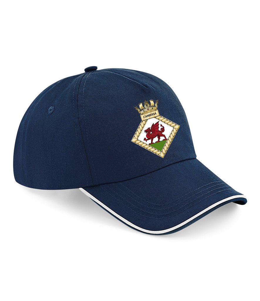 HMS CAMBRIA Beechfield Authentic Piped 5 Panel Cap - BB25C
