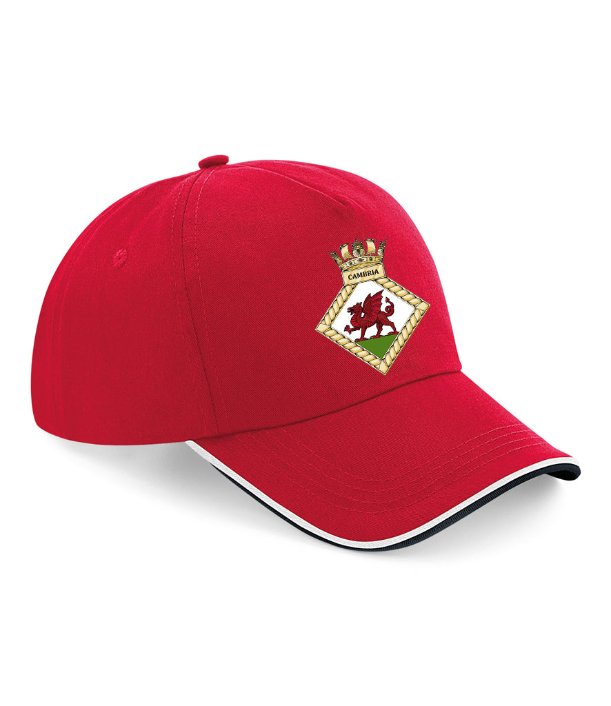 HMS CAMBRIA Beechfield Authentic Piped 5 Panel Cap - BB25C