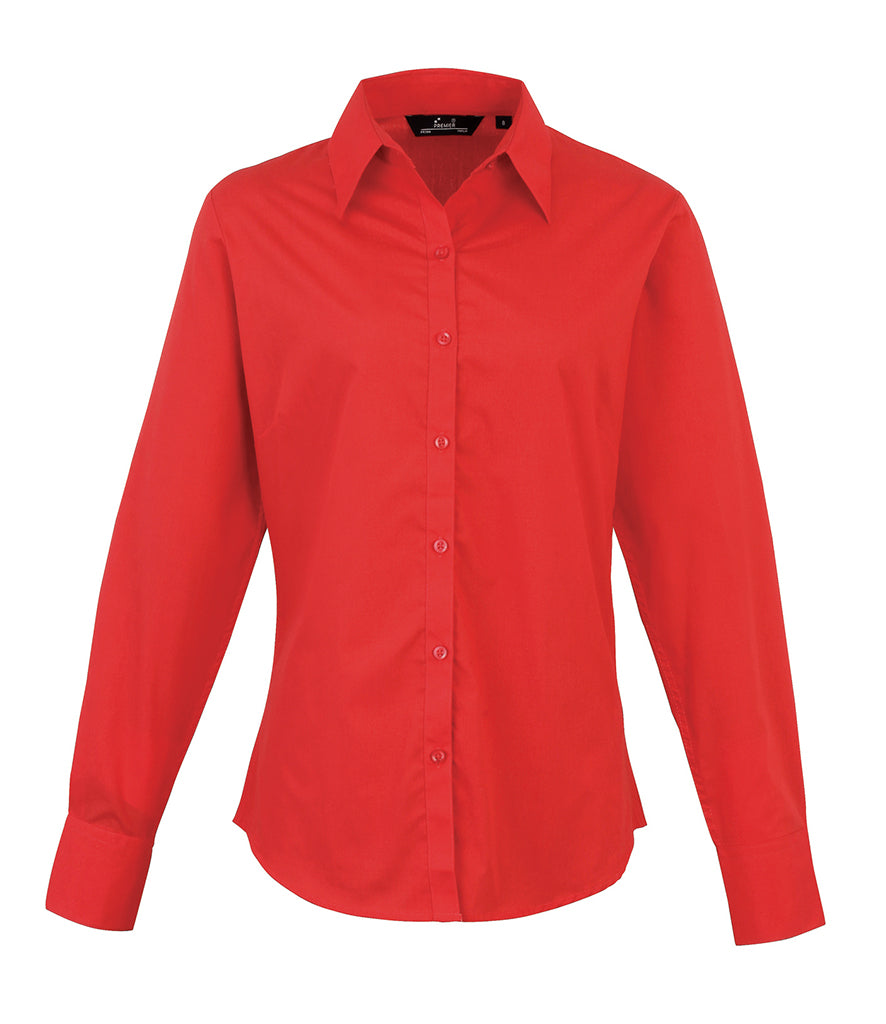 Premier Ladies Long Sleeve Poplin Blouse - PR300