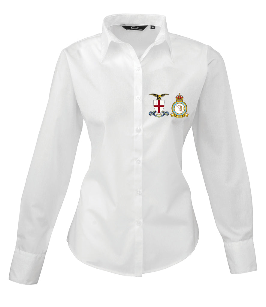 City of London 600 Squadron Premier Ladies Long Sleeve Poplin Blouse - PR300