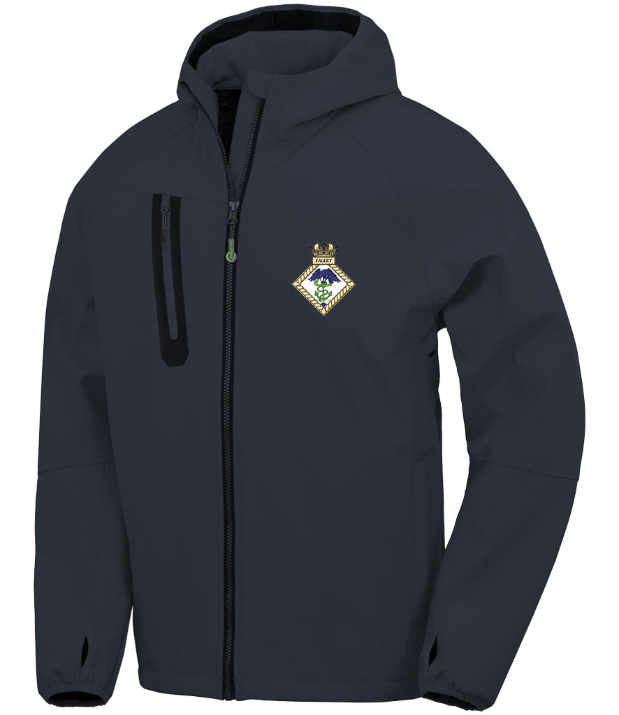 HMS EAGLET Result Recycled Unisex Three Layer Printable Hooded Soft Shell Jacket - R909X