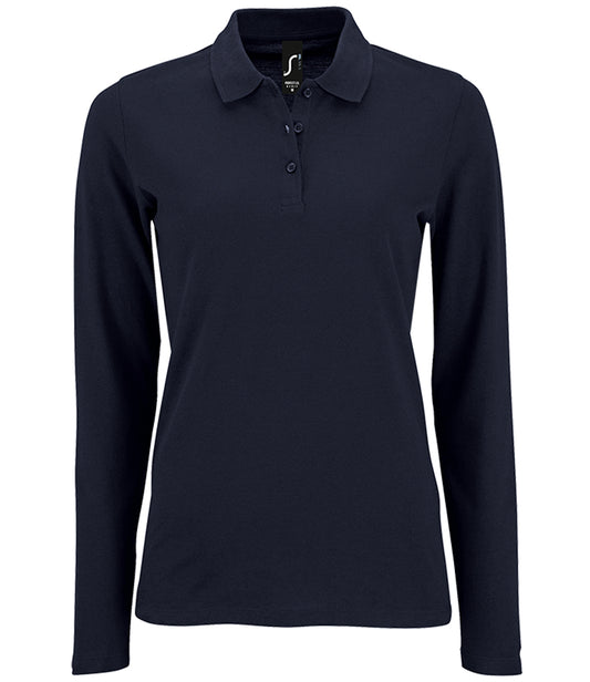 Ladies Fit RN Long Sleeve Pique Polo Shirt - 02083 Sols Swansea Branch