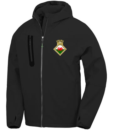HMS Cambria - Result Recycled Unisex Three Layer Printable Hooded Soft Shell Jack