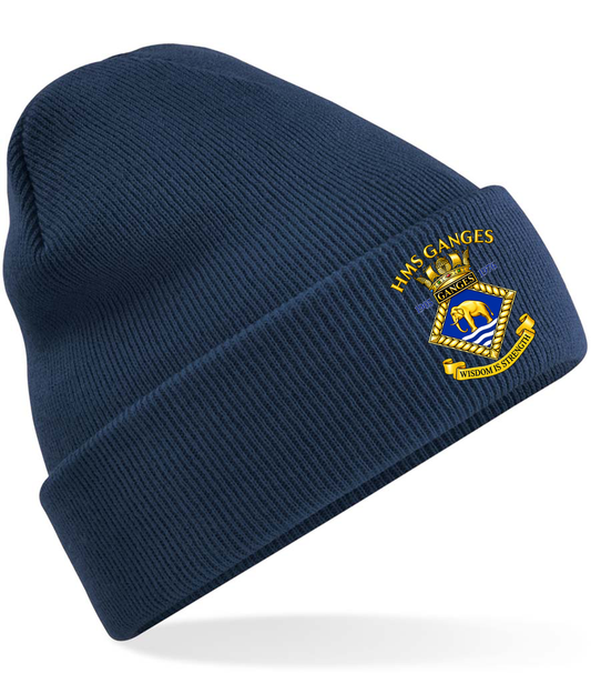 HMS GANGES - Crest Beechfield Original Cuffed Beanie - BB45