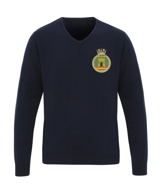 HMS CARDIFF Premier Essential Acrylic V Neck Sweater - PR400