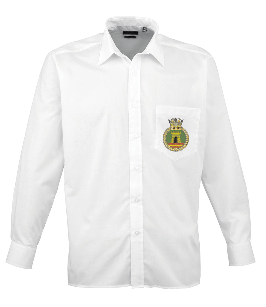 HMS Cardiff - Premier Long Sleeve Poplin Shirt