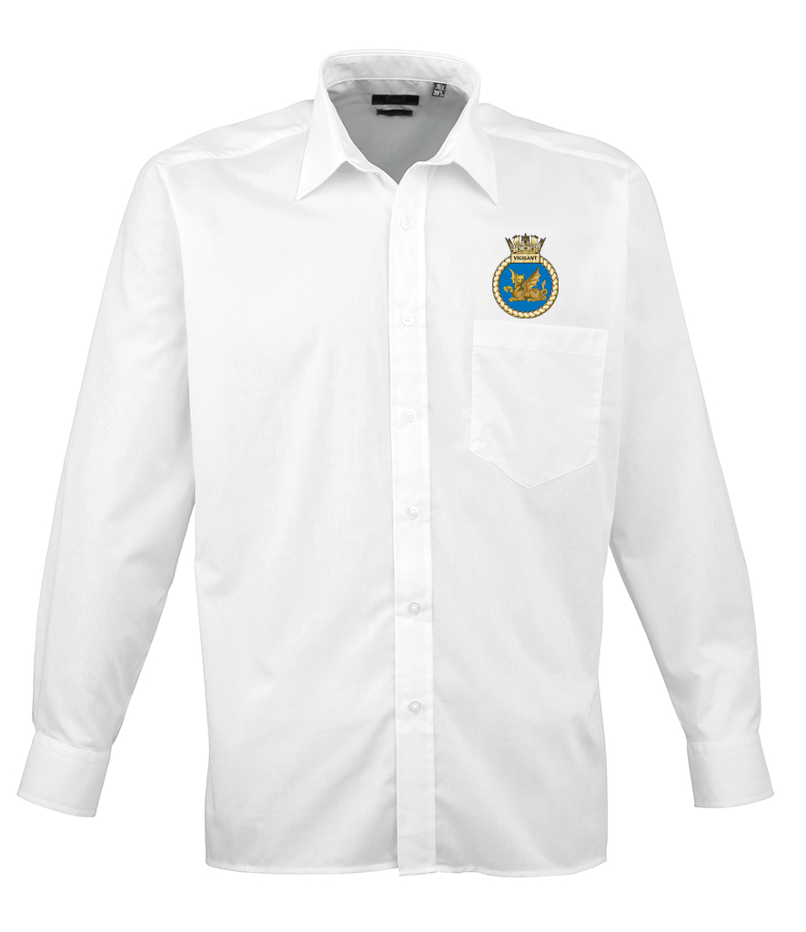 HMS VIGILANT Premier Long Sleeve Poplin Shirt - PR200