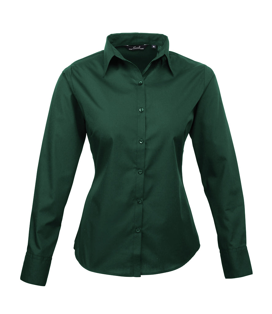 Premier Ladies Long Sleeve Poplin Blouse - PR300