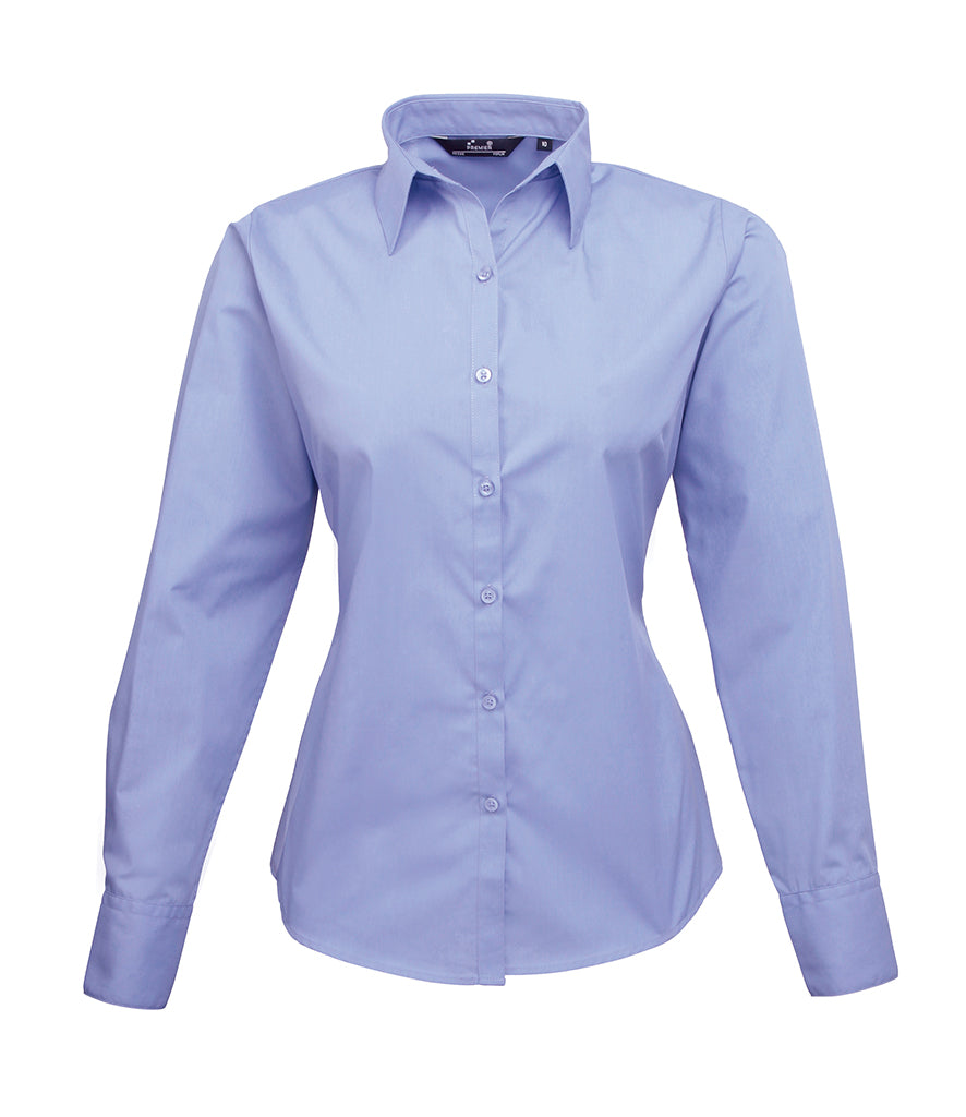 Premier Ladies Long Sleeve Poplin Blouse - PR300