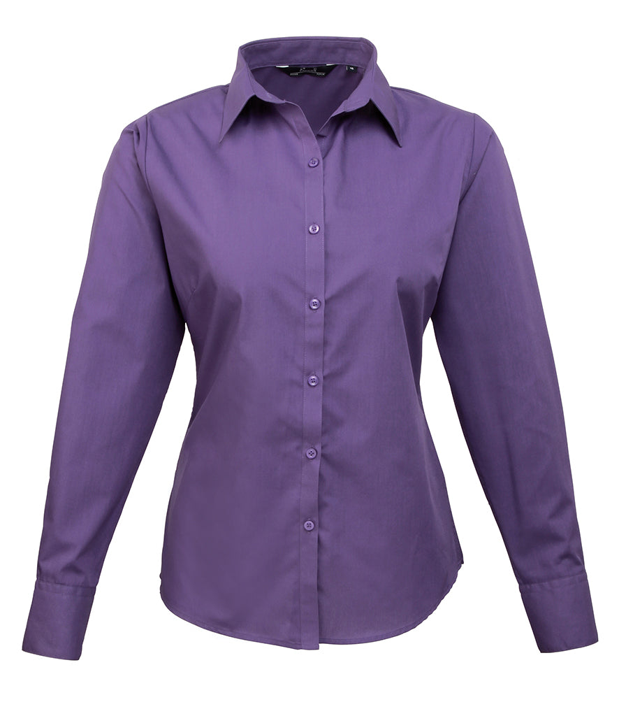 Premier Ladies Long Sleeve Poplin Blouse - PR300