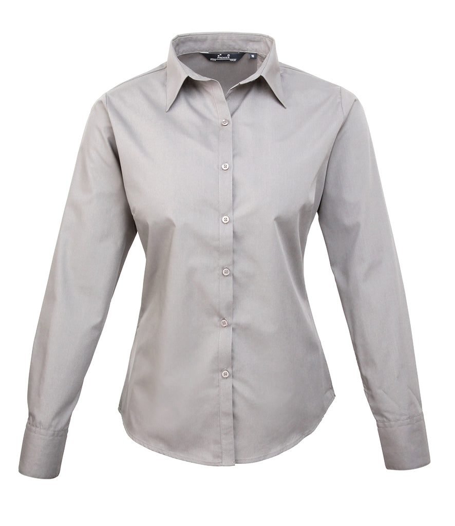 Premier Ladies Long Sleeve Poplin Blouse - PR300