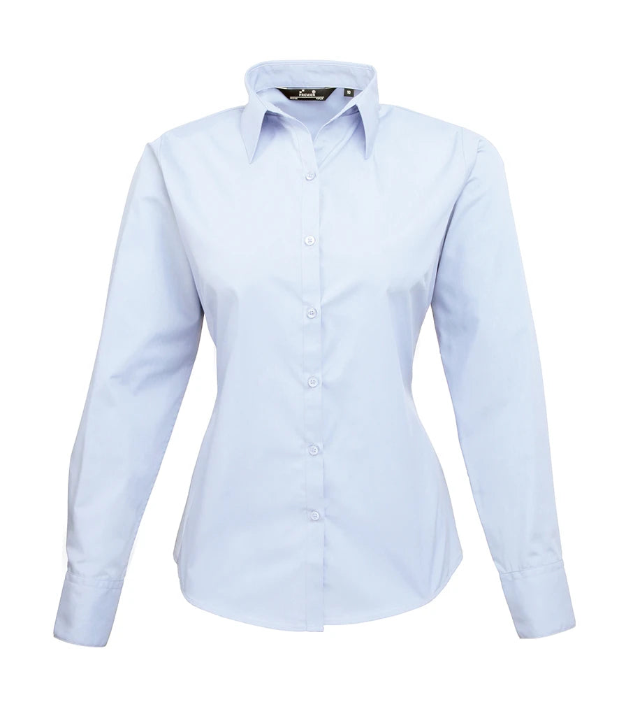 HMS BLAKE - Premier Ladies Long Sleeve Poplin Blouse - PR300