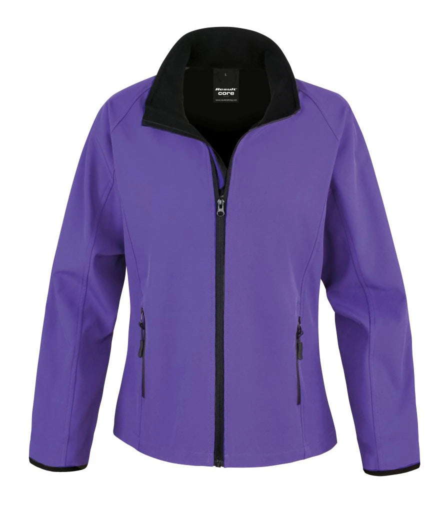 CHILL Ladies Softshell Jacket - Result Ladies Two Layer Printable Hooded Soft Shell Jacket
