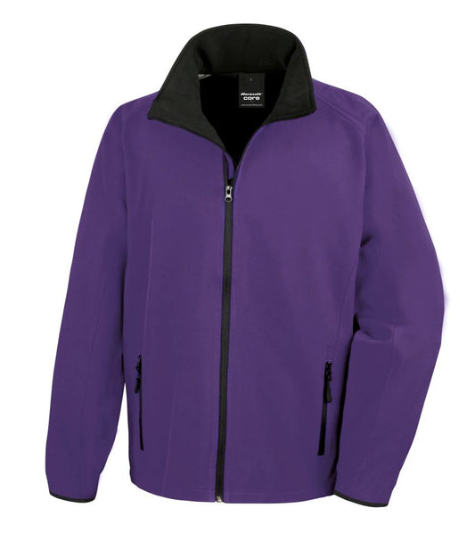 CHILL Mens Softshell Jacket - Result Mens Two Layer Printable Hooded Soft Shell Jacket