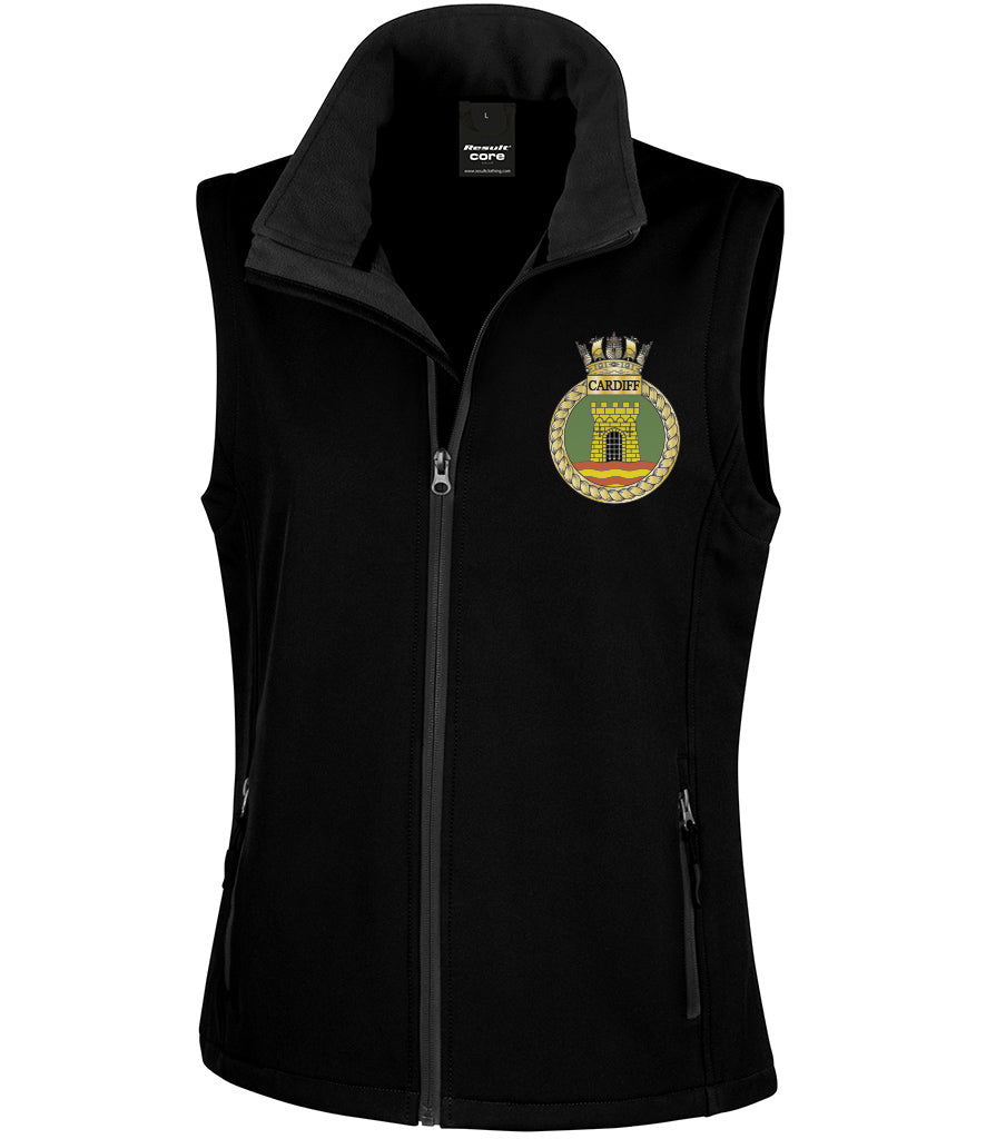 HMS Cardiff - Result Core Ladies Printable Soft Shell Bodywarmer