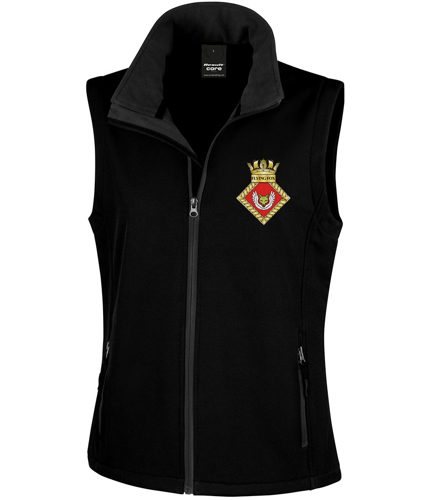 HMS Flying Fox - Result Core Ladies Printable Soft Shell Bodywarmer