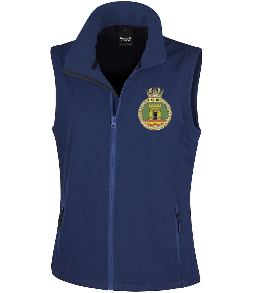 HMS Cardiff - Result Core Ladies Printable Soft Shell Bodywarmer