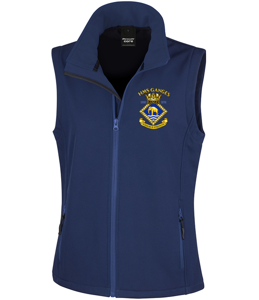 HMS GANGES - Result Core Ladies Printable Soft Shell Bodywarmer - RS232F