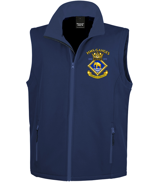 HMS GANGES Result Core Printable Soft Shell Bodywarmer - RS232M