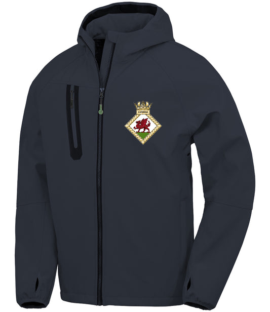HMS CAMBRIA Result Recycled  Unisex Three Layer Printable Hooded Soft Shell Jacket - R909X