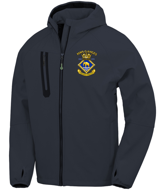 HMS GANGES - Result Recycled  Unisex Three Layer Printable Hooded Soft Shell Jacket - R909X