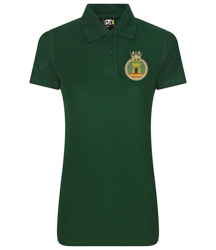 HMS Cardiff - Pro RTX Ladies Fit Pique Polo Shirt