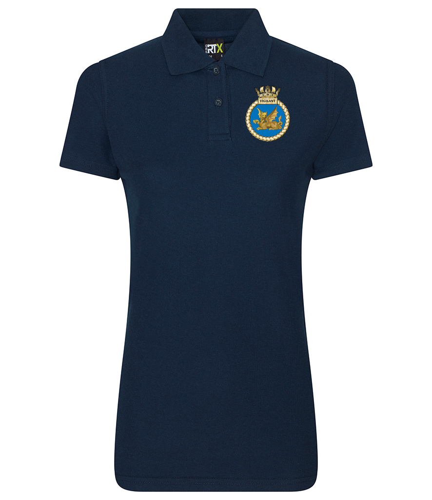 HMS VIGILANT Ladies Fit Pique Polo Shirt - RX101F
