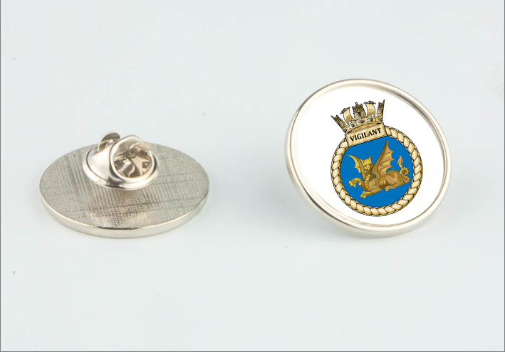 HMS BLAKE Lapel Pin Badge Silver
