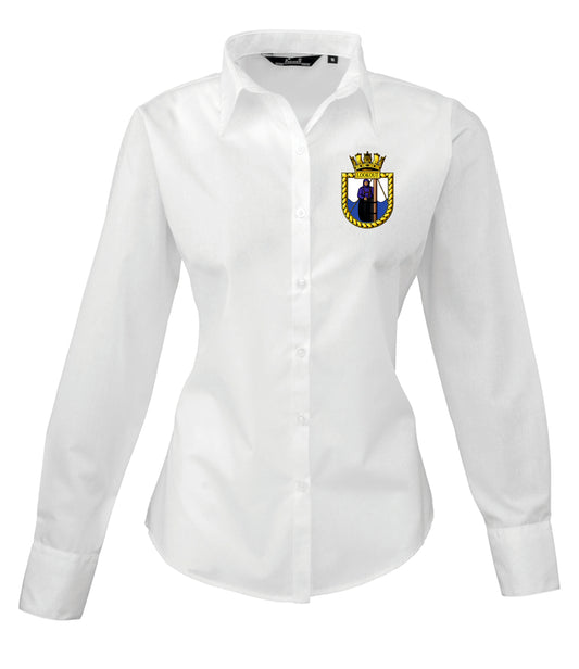 Premier Ladies Long Sleeve Poplin Blouse TS LOOKOUT